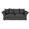 3/4-Sitzer-Sofa mit Leinenbezug, anthrazitgrau